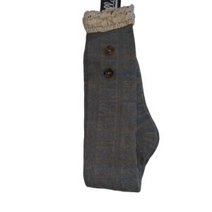 Noelle Blue Knit Boot Socks Knee High Size OS